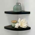 thumbnail image 2 of (4 pack) Mainstays 9.45" Wood Round Corner Floating Shelf, Set of 2, Black, 2 of 9