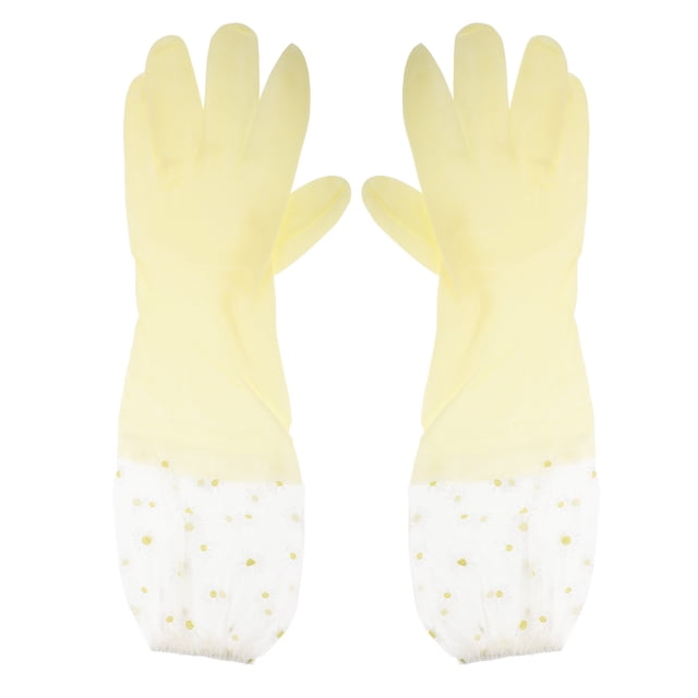2 pares de guantes largos de goma para limpieza, resistentes, reutilizables, para cocina y lavavajillas, antideslizantes