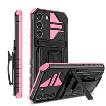 Nalacover Heavy Duty Case for Samsung Galaxy A54 5G, Hybrid Rugged PC Soft TPU Military Grade Shockproof Cover with Hidden Bracket Removable Belt Clip Heat Dissipation Anti-Fall Case, Pink
