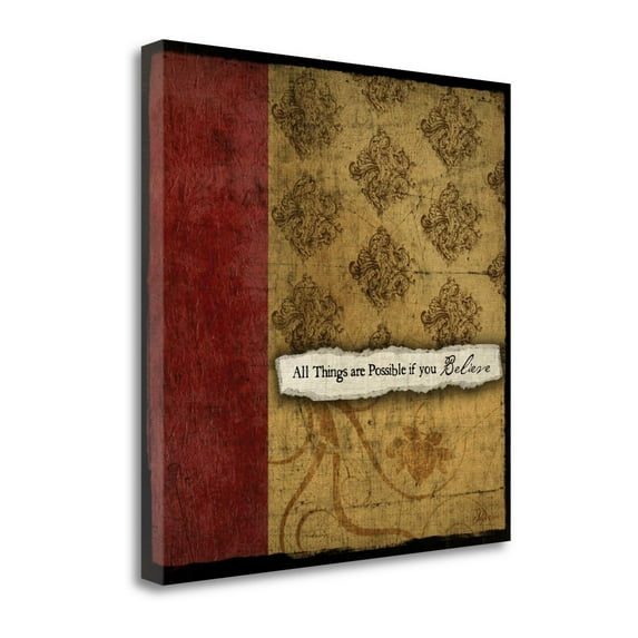 Tangletown Art, 20 x 20 "Believe " by Jennifer Pugh, Gallery Wrap Canvas Art pri