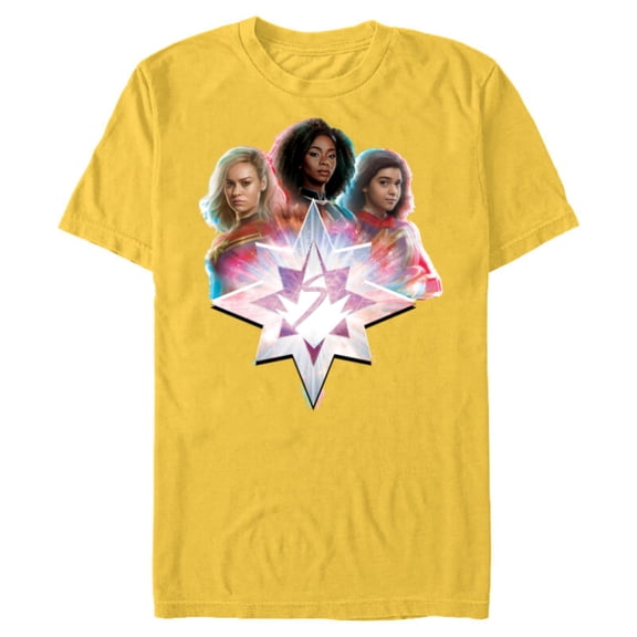 Marvel Studios The Marvels Carol Monica Kamala Power Icon - Short Sleeve Blended T-Shirt for Adults - Customized-Yellow