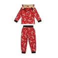 thumbnail image 6 of Family Christmas Pajamas Elk Snowflake Printing Long Sleeve Zipper Hooded Tops + Pants Sleepwear for Mother/Father/Kid, 6 of 10