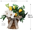 thumbnail image 3 of Cesta de flores artificiales de magnolia y tulipán con lazo. Arreglo floral artificial para decoración del hogar. Centro de mesa de flores de seda sin agua para mesa, sala de estar,, 3 of 6