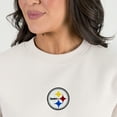 thumbnail image 4 of Women's Gameday Couture Natural Pittsburgh Steelers Power Move Stadium Premium Drop Shoulder Sweatshirt, 4 of 4