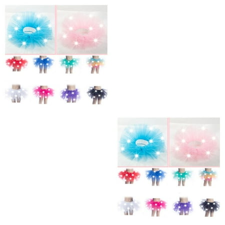 

2pcs Kids Girls Light Up LED Tutu Novelty Stage Dance Skirt Mini Skirt Dancewear Children Party Costume