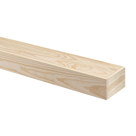 Woodsman 72" Rustic Floating Fireplace Mantel Shelf, Solid Wood Beam Look, Unfinished