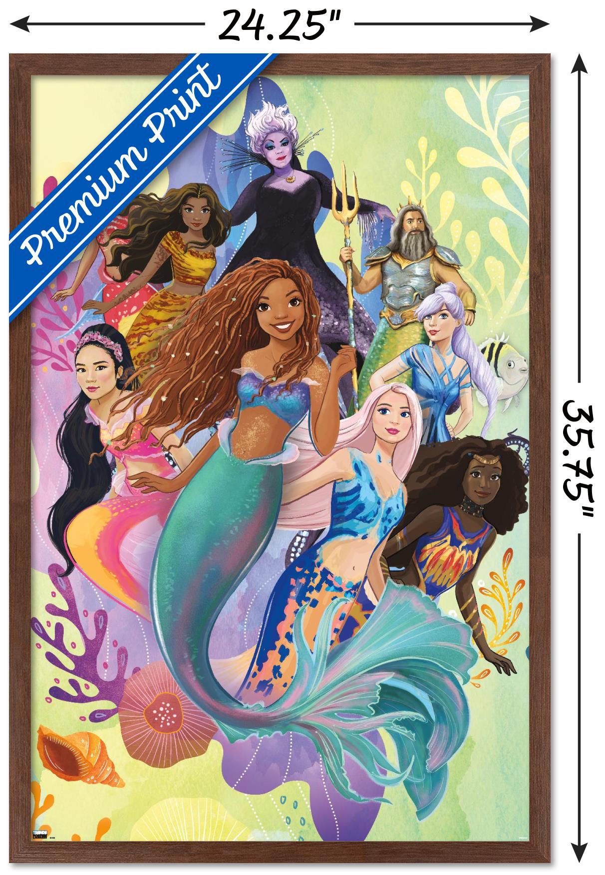 Disney Little Mermaid - Group Wall Poster, 22.375" x 34" Framed