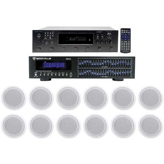 Technical Pro 6000w 6) Zone, Home Theater Bluetooth Receiver 12) 8" Speakers EQ