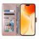 thumbnail image 4 of For iPhone 17 Wallet Case Butterfly Floral Imprint PU Leather Phone Cover with Wrist Strap - Rose Go, 4 of 5