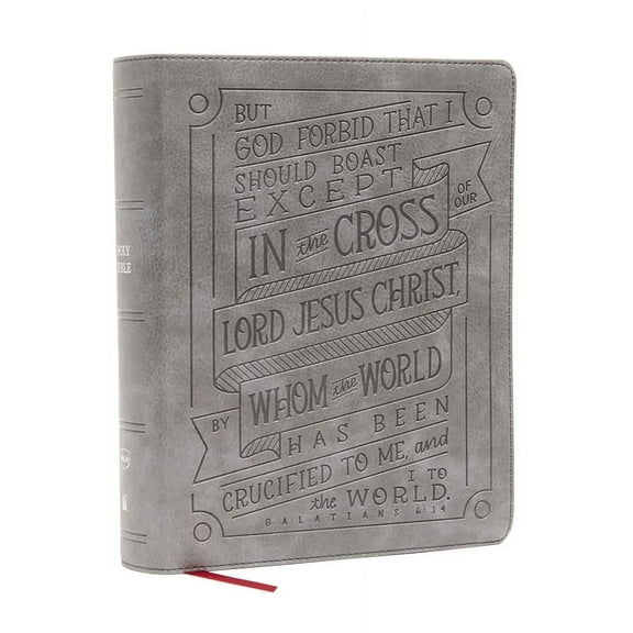Nkjv, Journal Reference Edition Bible, Verse Art Cover Collection, Leathersoft, Gray, Red Letter, Comfort Print: Let Scr, (Hardcover)