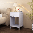 thumbnail image 5 of KAIFENG Light Purple Scalloped Bedside Table Single Drawer Open Shelf For Girls Bedroom Decor, 5 of 6