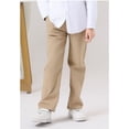 thumbnail image 3 of Mercatoo Boys Twill Suit Pants Flat Front Straight Leg Dress Pants with Elastic Waistband Teen Cotton Casual School Unifor𝐦 Trousers, 3 of 8
