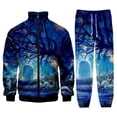 thumbnail image 1 of toraway Men's Suits Slim Fit Stretch Autumn Digital Print 3D Hooded Sweatshirt Threaded Leggings Set XXL, 1 of 3