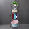 thumbnail image 5 of 4-Tier Foldable Iron Shelf Floor Toilet Bedroom Kitchen Storage Corner Shelf, 5 of 18