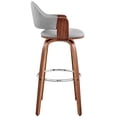 thumbnail image 5 of Home Square 26" Gray Faux Leather and Walnut Wood Bar Stool - Set of 3, 5 of 11