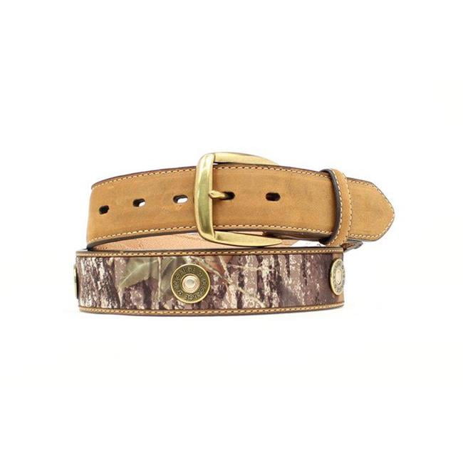 WITH "USA" CONCHOS MOSSY OAK CAMO LEATHER  & CANVAS BELT 46 INCHES 
