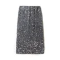 thumbnail image 4 of Falda elegante de terciopelo de seda color champán con cintura alta para mujer 2024 Nuevo diseño de nicho de otoño Sensibilidad Estilo de media cadera, 4 of 5