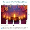 thumbnail image 3 of Peel and Stick Wallpaper Shiny colorful floral illuminated 3D Oil Lamps Diya Modern Art Wall Mural Decor Self Adhesive and Removable 69in x 98in, 3 of 8