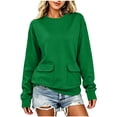 thumbnail image 3 of Loopsun Womens Long Sleeve Fall Tops Fashion Solid Zip Front Crew Neck Casual Sports Style Shirts, 3 of 5