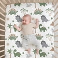 thumbnail image 3 of Juego de Ropa de Cama para Cuna The Peanutshell Dinosaur Dreams Verde Set de 3, 3 of 7