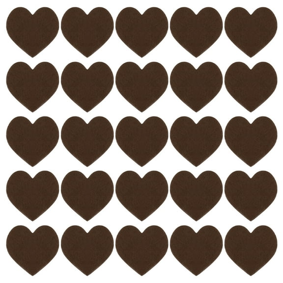 Felt Heart Shape Heart Valentine's Day Hearts Craft 3Inch x 3Inch for Party Crafting Art, Brown, Pack of 100