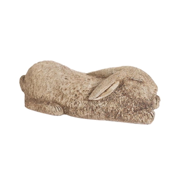 Solid Rock Stoneworks Sleeping Rabbit Concrete Statue, 4" Tall, Buff Color
