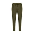 thumbnail image 5 of Olyvenn Get it today Men's Drawstring Sweatpants with Pockets Solid Color Loose Fit Long Pants Jogger Pants Army Green 14, 5 of 5
