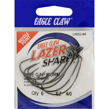 UPC: 0047708605939 | Lazer Sharp L092GH-4/0 Extra Wide Gap Worm Hook  Platinum Black  Size 4/0