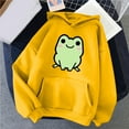 thumbnail image 2 of Fiaer,Cute Hoodie for Womens Teen Long Sleeve Plus Size Patchwork Sweatshirts Graphic Hooded Pullover with Pocket Yellow XL, 2 of 3