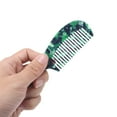 thumbnail image 4 of Unique Bargains 1 Pc Women Durable Marble Texture Large Tooth Comb Dark Green Acetate Sheet, 4 of 6