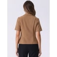 thumbnail image 4 of DARING DIVA Cardigan Open Front Notch Lapel Blazer M Brown, 4 of 6