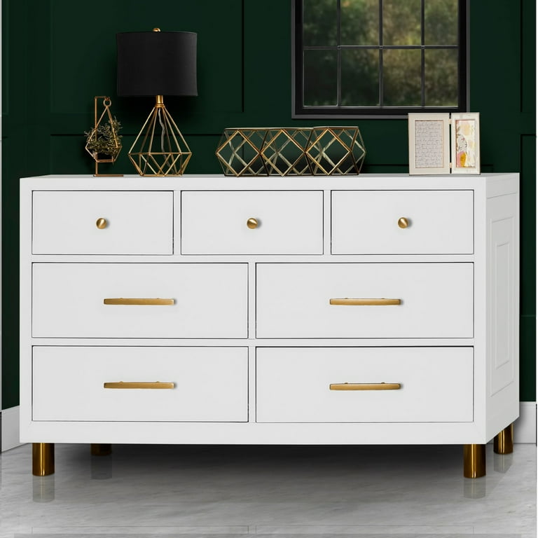 evolur Art Deco Double Dresser in White Gold