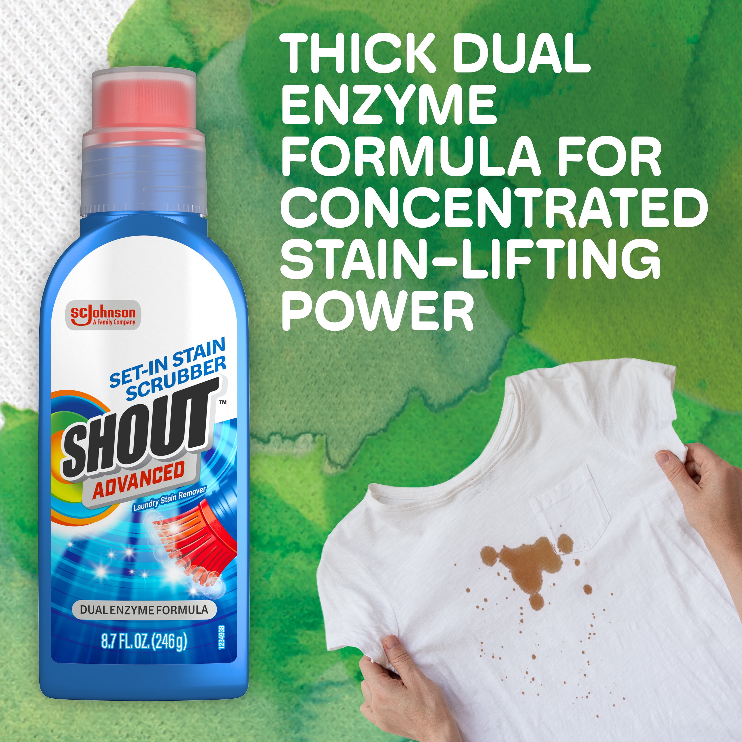 (4 pack) Shout Advanced Ultra Concentrated Gel Brush, 8.7 fl Ounce