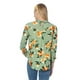 thumbnail image 4 of Blusa Mujer Casual Manga Corta Floreada Verde Olivo Palassi 3917, 4 of 7