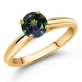 thumbnail image 2 of Gem Stone King 1.00 Ct Round Green Mystic Topaz 10K Yellow Gold Solitaire Engagement Ring, 2 of 4