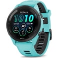 thumbnail image 2 of Garmin Forerunner 265 GPS Smartwatch, Aqua/Black Bundle with Deco Essentials Charging Dock for Garmin Venu 3 + Silicone Dust Cover + Round Tempered Glass Screen Protector, 2 of 11