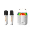 thumbnail image 1 of Y2 Dual Microphone Karaoke Machine White, 1 of 5