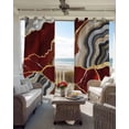 thumbnail image 4 of Red Gold Marble Blackout Curtains 72 Inch Length Glitter Geometric Marble Foil Texture Thermal Insulated Window Curtain Window Drapes 2 Panels for Bedroom Living Room 52"Wx72"L, 4 of 9