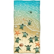 Dawhud Direct Turtles on The Beach Super Soft Plush Cotton Beach Bath Pool Towel
