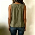 thumbnail image 5 of Oversized Linen Tank Tops for Women 2026 Summer Casual Comfy Sleeveless Linen Shirts Loose Lightweight Gauze Blouses, S, 5 of 7