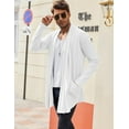 thumbnail image 4 of COOFANDY Men's Ruffle Shawl Collar Cardigan Open Front Lightweight Long Length Drape Cape Overcoat with Pockets, 4 of 11