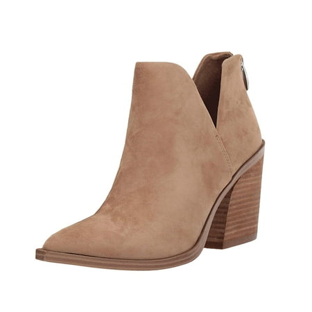 

Hvyes Women Ankle Boots Pointed Toe Square Bootie Casual Female Lightweight Chunky High Heel Slip-On Minimalistic Shoes Brown Boots women size 9