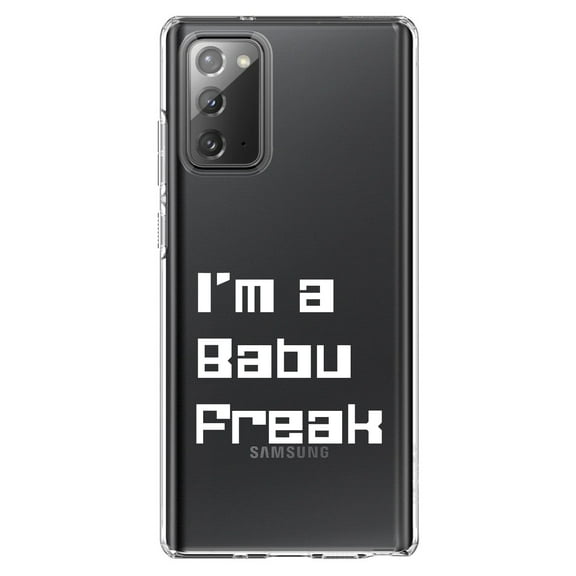 DistinctInk Clear Shockproof Hybrid Case for Galaxy Note 20 ULTRA (6.9" Screen) - TPU Bumper Acrylic Back Tempered Glass Screen Protector - I'm a Babu Freak
