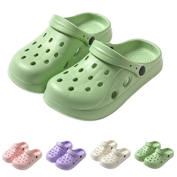 GPOECD Women's Slippers Comfortable Home Slippers with Sole and Breathable Open Toe Design for Indoor Use Beach Sandals for Woman Green,7.5