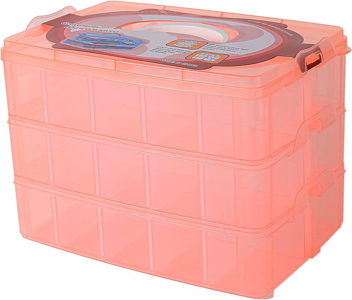 PIKADINGNIS Craft Storage Organizer,Hot Wheels Case,Sewing Box,3Tier