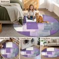 thumbnail image 6 of Abstract Purple Round Area&nbsp;Rug 4ft Gray Graffiti Mottled Color Block Modern Art Non-Slip&nbsp;Washable Circle Rugs Soft Felt Indoor Floor Mat for Bedroom Kitchen Living Room Bathroom, 6 of 9