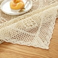 thumbnail image 6 of Enova Home 54" x 86" Beige Crochet/Lace Tablecloth High Quality Rectangle Cotton and Linen Tablecloth, 6 of 6