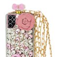 thumbnail image 2 of Handmade Bling Pink Flower Bottle Case Samsung S23 Ultra, iPhone 13, 2 of 3