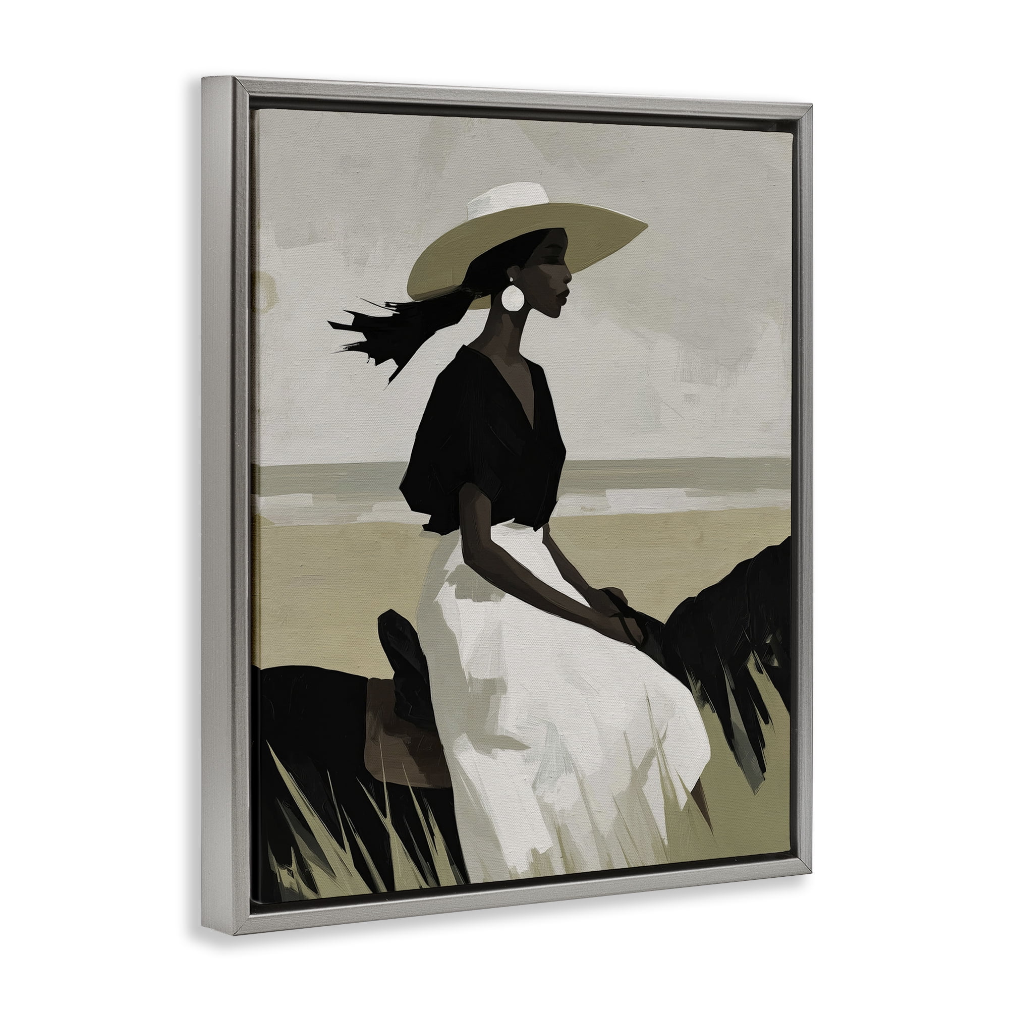 Stupell Industries Equestrian Windswept Muse Gray Framed Floater Canvas Wall Art, design by Svetlana Aleynikova
