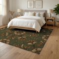 thumbnail image 3 of ODIKA 6'x9' Washable Area Rug Vintage Sage Distressed Vine Border Decorative Traditional Chartreuse for Family Room, Living Room, Master Bedroom, Non-Slip, Easy Care, 3 of 7